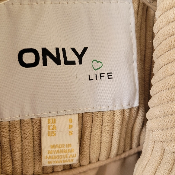 3/30$  ONLY Size Small Slim Fit Corduroy Long Jacket - Neutral - Picture 2 of 3